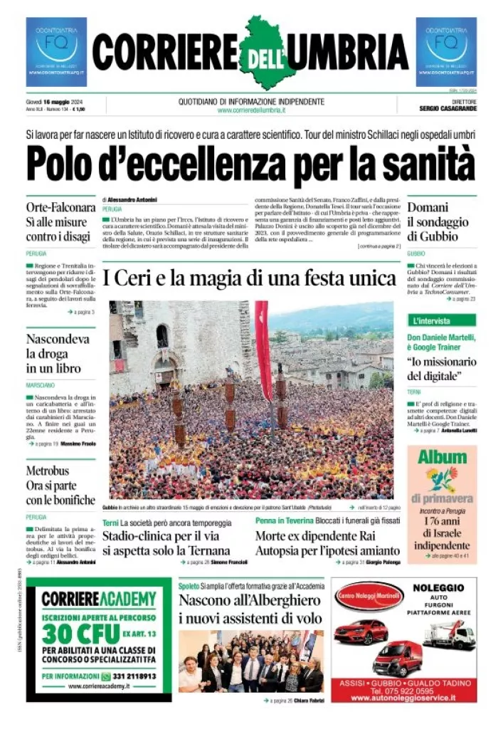 Prima-pagina-corriere umbria-del-2024-05-16